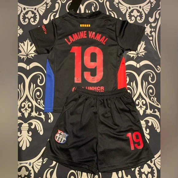 KIDS LAMINE YAMAL SOCCER JERSEY SET 2 PIECES BARCELONA YOUTH TODDLER KIT NWT - Picture 5 of 5